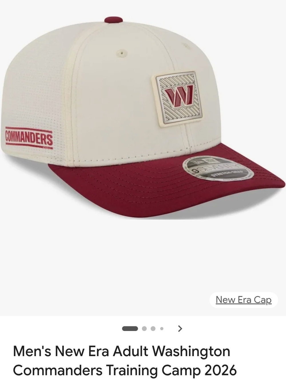 New Era Washington Commanders Two-Tone Training Camp Cap - Cream & Burgundy